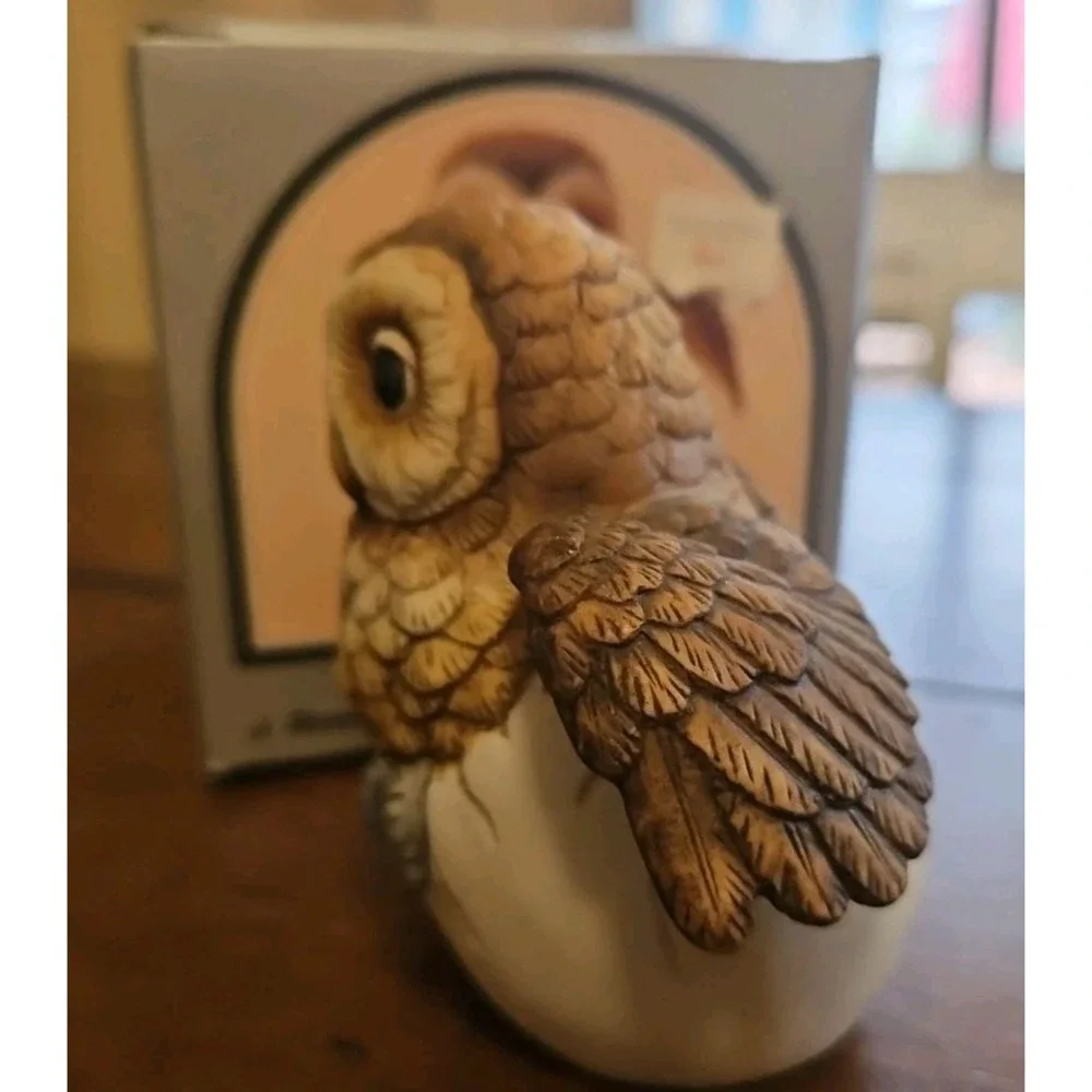 Vintage Andrea by Sadek Owl hatchling, quality porcelain #8618 1990 Japan 3